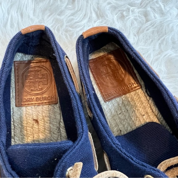 Tory Burch Blanton Canvas Espadrille Platform Shoes 5 - Picture 8 of 8